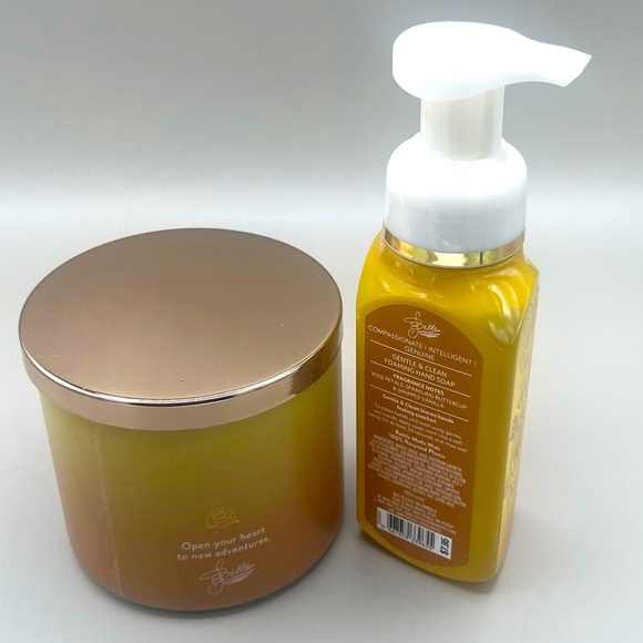 Bath & Body Works + Disney PRINCESS BELLE 3-Wick Candle & Foaming Hand Soap NEW - Picture 3 of 9